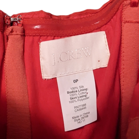 J Crew Red Mini Strapless 0P - Picture 3 of 3